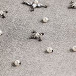 EXPRESS Ripped Pearl and Rhinestone Embellished Modern Straight Jeans- Size 6 Photo 2