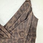 Vintage Scott McClintock Brown Leopard Print Maxi Dress Womens 6 Formal Glitter Photo 3