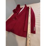 PBM Womens 12 Red Lined Double Breasted Button Collared Long Sleeve 100% Camel Photo 11