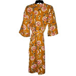 Bleuh Ciel  FloralMustard Yellow Robe Size M Photo 1