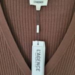 L'Agence Lira Rib Henley Bodysuit Size XL Chocolate Brown New with Tag $365 Photo 6