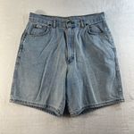 VINTAGE 2000's Y2K Chic Size 18 Denim Baggy Shorts Long 8” Bermuda Women's Light Blue Photo 1