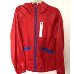 Tommy Hilfiger  Red Hooded Windbreaker Full Zip Side Pockets Lightweight Sz M Photo 0