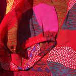 Jones Wear  Sheer Red Abstract Print Long Sleeve Blouse Size Small Photo 3