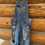 ZARA Distressed Overalls Photo 1