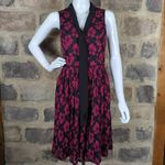 Adrianna Papell  black pink floral‎ lace dress scarf neck size 4 Gothic Photo 1