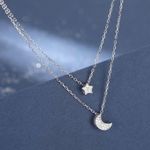Silver Star and Moon Pendant Necklace Photo 1