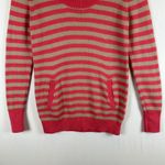 Boden Women's Striped Sweater‎ with Pockets Pink Tan Cotton Blend Size 8 Photo 6