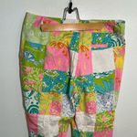 Lilly Pulitzer Vintage Cropped Patchwork Pant Pink Green Nautical 8 Photo 5