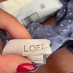 Loft  Blue and white polka dot cottage midi dress with side slits sz 6 Photo 4