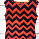 The Limited  Red & Black Chevron Zig Zag Stripe Stretch Jersey Blouse Size Small Photo 0