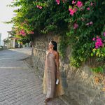 ZARA  maxi long flowy halter pleated brown beaded bohemian summer dress Photo 1