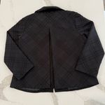 Chico's Full Zip Pleated Back Blazer Coat Women’s XL Black Pattern Classic Work Photo 5