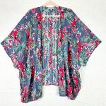 Haute Hippie  Claire Tropical Floral Kimono Cover Up 1X Macaw Birds Beach Photo 0
