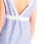 J.Crew  Striped Blue Eyelet Swim Tunic Cover-Up Dress Size S Linen Cotton Blend Photo 0