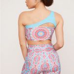 Wolven Amalfi Four Way One Shoulder Top XS Blue Pink Pattern Stretch Like New Photo 3