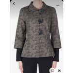 Joseph Ribkoff  Jacket Womens 8 Black Gold Patterned Blazer Large Buttons Stretch Photo 10