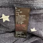 Topshop Navy Star Print Midi Slip Dress size 8 Tie Straps Button Front V Neck Photo 8
