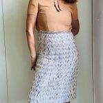 Vintage 60s Mod Dress Made USA Neutral Size Small Twee Secretary Boucle neck Tie Tan Photo 8