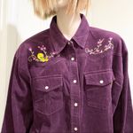 Vintage Tweety Bird Corduroy Button Down Shirt Purple Size L Photo 2