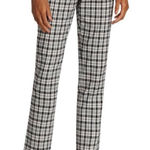 Elie Tahari Plaid Straight-Leg Crop Trousers Black White Plaid Size 6 Photo 0