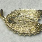 Sarah Coventry Vintage Pin Brooch Leaf Shape Wood Grain Appearance Inlay Photo 3