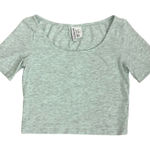H&M Divided Teal Grey Low Neck Stretch Crop Top T Shirt Size Women's XS Photo 0