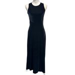 VTG Y2K 90s Marian & Maral Black Velvet Sleeveless Maxi Dress Gothic Witch Small Photo 2