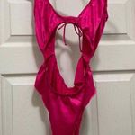 SKIMS Raspberry Pink Satin Woven Shine Tie Front Teddy Photo 0