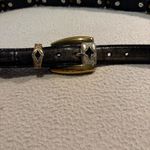 Brighton  Concho Belt Unisex Black Western Silver Gold-tone Metal Conchos L34 Vtg Photo 5