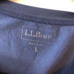 LL Bean Womens T Shirt Top Crew Neck Short Sleeve Pima Cotton Stretch Blue L Size L Photo 2