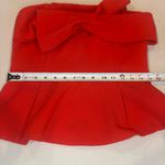 Adelyn Rae NWT ANTHROPOLOGIE Bright Red Peplum Corseted Strapless Top Sz Medium Photo 6