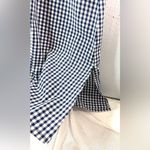 J. Jill M Cotton Blend Checked Pocketed Tent Dress Navy and White Blue Size M Photo 4