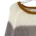 Newbury Kustom Chunky Oversized Sweater Knit Neutral Colorblock Granola Girl Photo 4