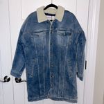 LNDN Landon Denim Sherpa Lined Denim Trench Coat Photo 1