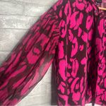 Who What Wear  Women’s Blouse Animal Print Size XXL (Black Pink) Photo 2