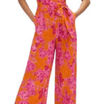 Ted Baker Harbble Orange Floral Wide leg Jumpsuit Size 12 Photo 0