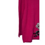 Timber Lea Women's Sweater Vintage Embroidered Floral Cat Boxy Fit Knit Medium Pink Photo 2