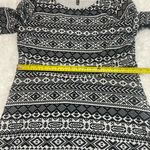Massini  black white geometric long sleeve knee length dress EUC woman’s large Photo 5