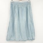 Madewell  Womens Swingy Chambray Side Button Skirt Size 6 Midi Blue Denim‎ Photo 7