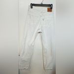 Levi's Jeans Women's 28x30 OffWhite 501 Straight High Rise Button Fly Distressed Photo 11