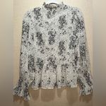 fab'rik Fab’rik Long Sleeve cream blouse with black Photo 1