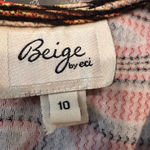 Beige by eci Women's Size 10 Printed Wavy Short Sleeve Dress Multicolor Orange Photo 4