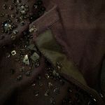 Maggy London Silk Blend Beaded Cropped Cardigan Womens Large Black Party Classic Photo 7