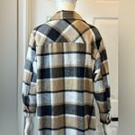 Warm Plaid Long Sleeve Flannel Dress Polyester Thick Material Brown Black Size L Size L Photo 5