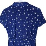 J Crew Factory Women’s Sz 4 Short Sleeve Dress Floral Collar Neck Tie A1771 Blue Photo 5