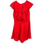 WAYF NWT  size small red v‎ neck romper ruffle front and rear zip up rear Photo 1