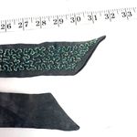 Handcrafted Black & Green Beaded Silk Scarf A535 Photo 2