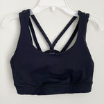 Lululemon Size 6 Black Strappy Back Energy Bra Exhale Workout Sports Bra Photo 0