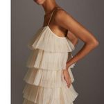 Anthropologie MAEVE by  Tiered Tulle Mini Dress in Taupe Size Large Photo 14